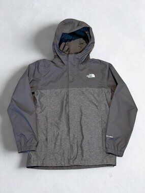 The North Face Boys Small Black Gray Rain Jacket Coat
